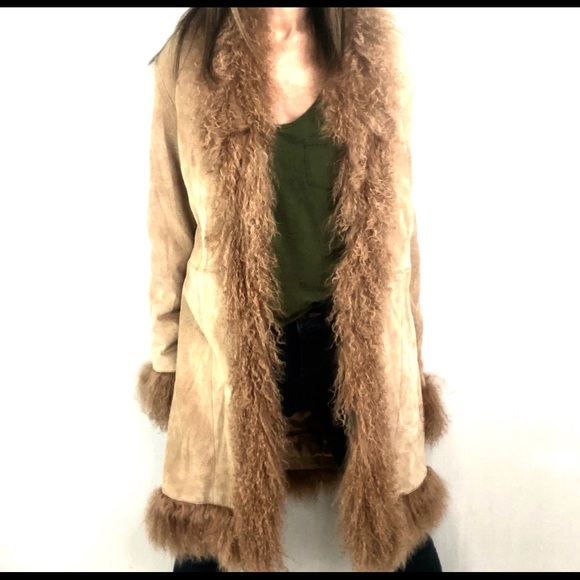 Marvin Richards Jackets & Blazers - Marvin Richards Sz M suede leather faux fur coat